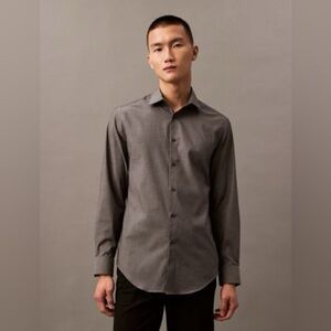 Calvin Klein Charcoal Dress Shirt Mens Size 34/35